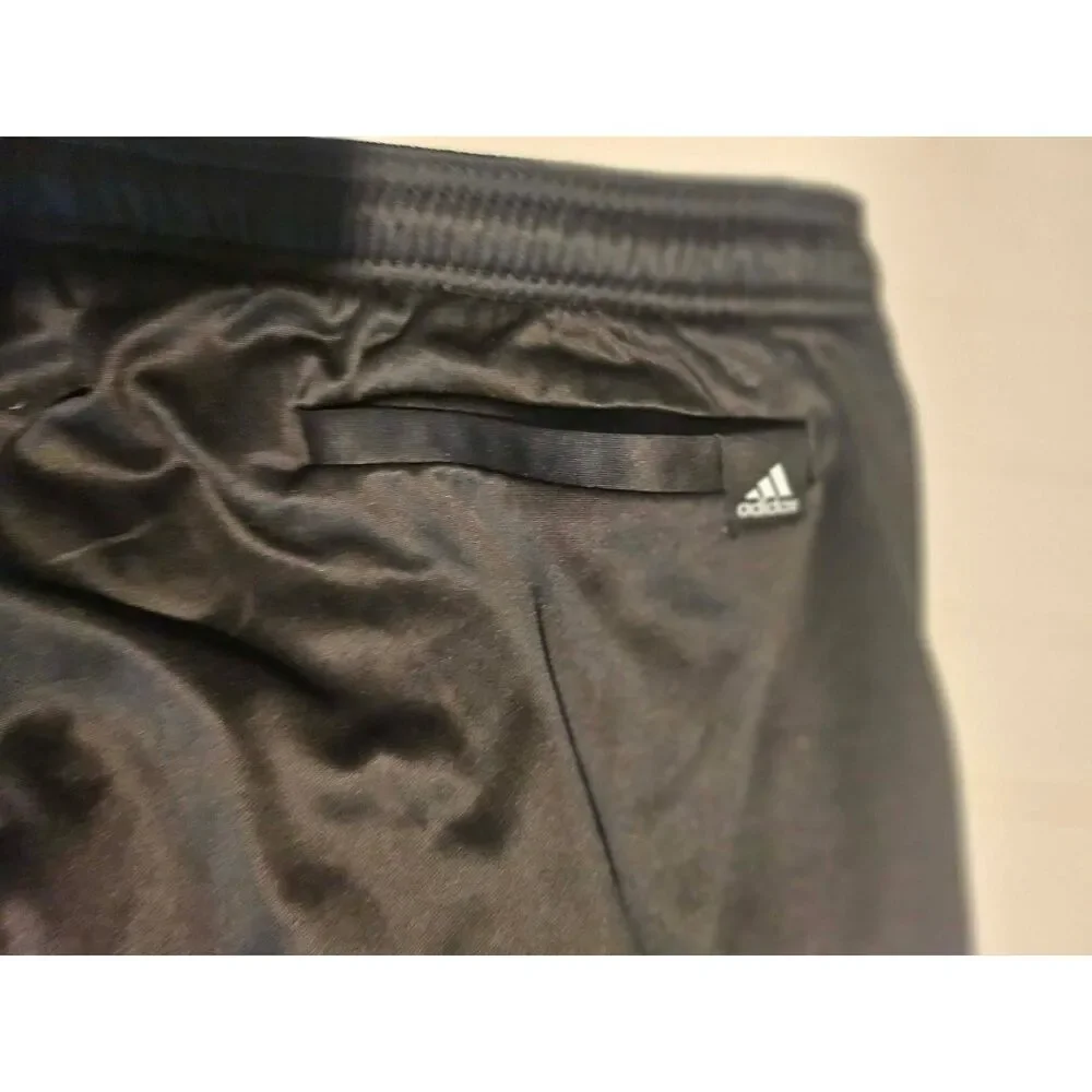 Adidas Men's Black Tapered Track Pants Zip Ankle Athletic Joggers Size Large